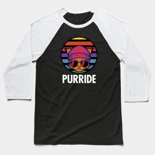 Purride - Retro Vintage Cat Baseball T-Shirt